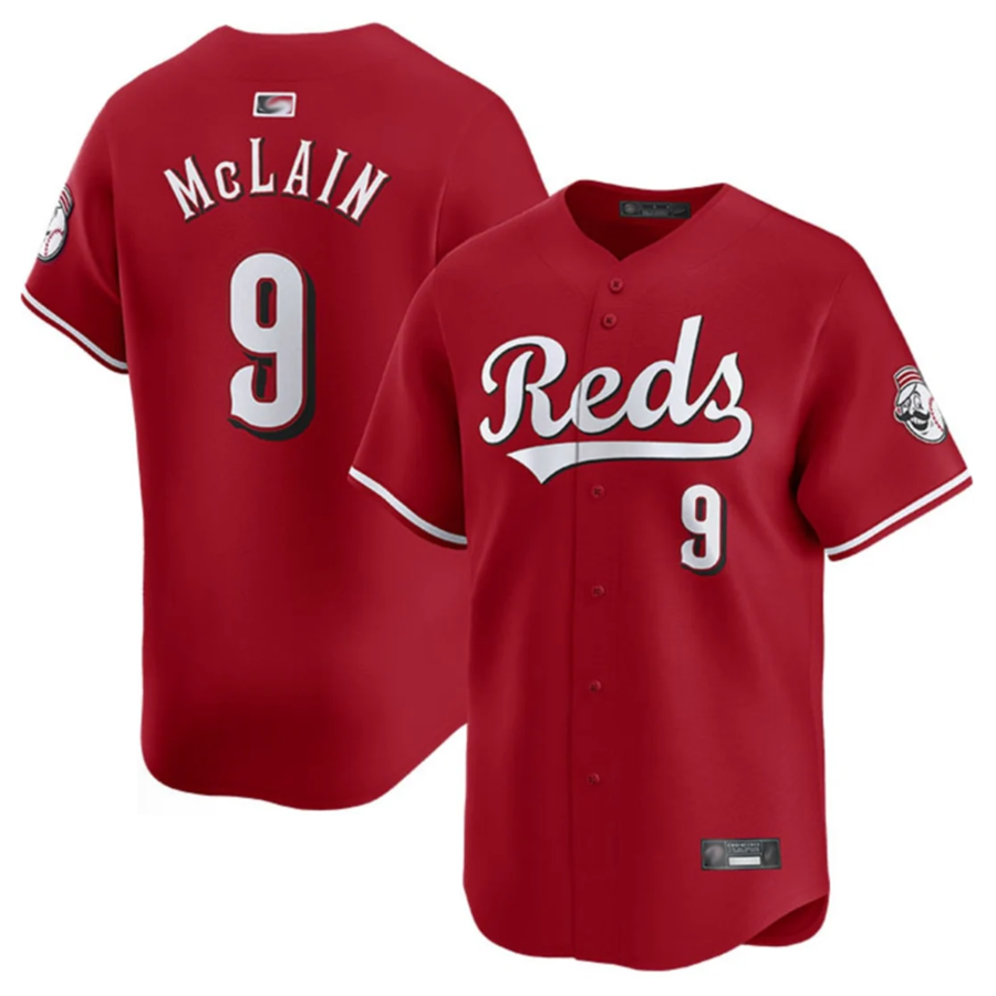 Custom #9 Red CIN Baseball Shirt Top