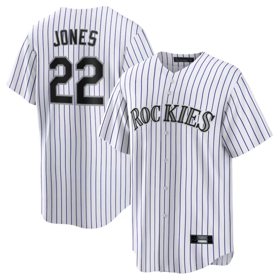 Custom #22 White COL Baseball Shirt Top