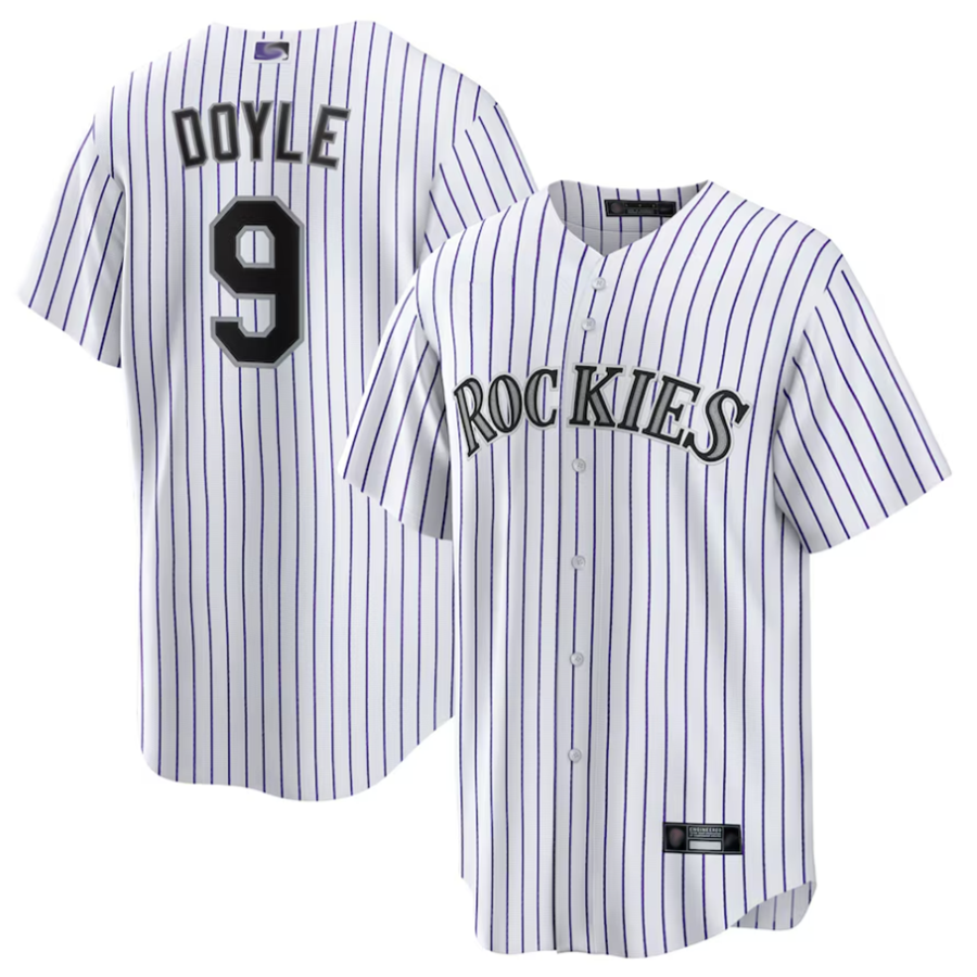Custom #9 White COL Baseball Shirt Top
