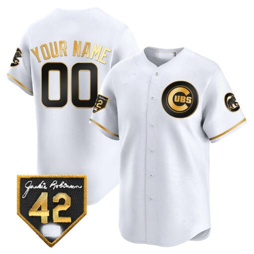 Custom C.Cubs Jackie Robinson Patch Vapor Premier Limited V2篓C Stitched Baseball Jerseys