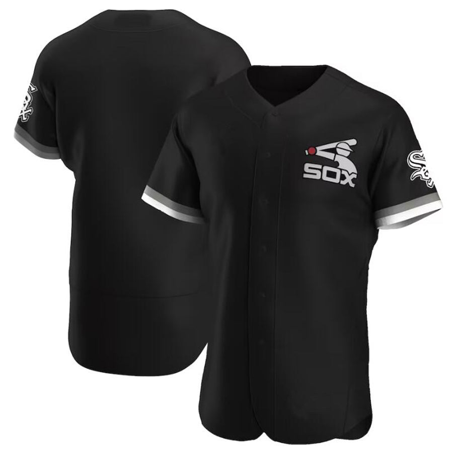 C.White Sox Blank Player Black Alternate Authentic Team Baseball Jerseys