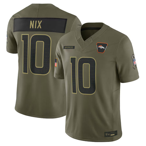 Custom #10 Olive DEN Football Shirt Top