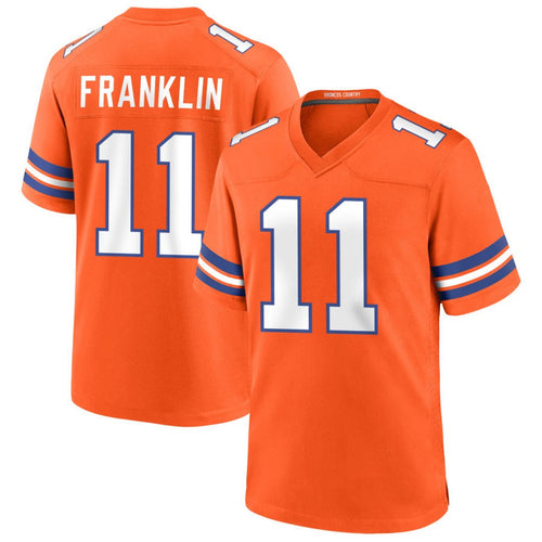 Custom #11 Orange Throwback DEN Football Shirt Top