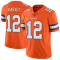 Custom #12 Orange DEN Football Shirt Top