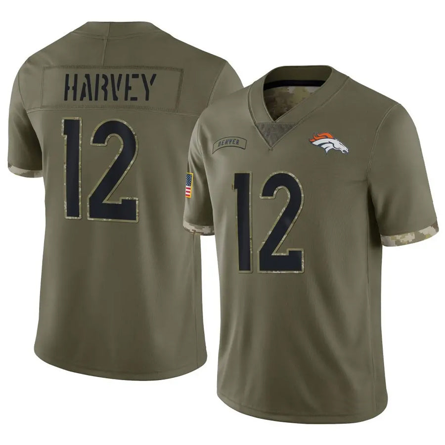 Custom #12 Olive DEN Football Shirt Top