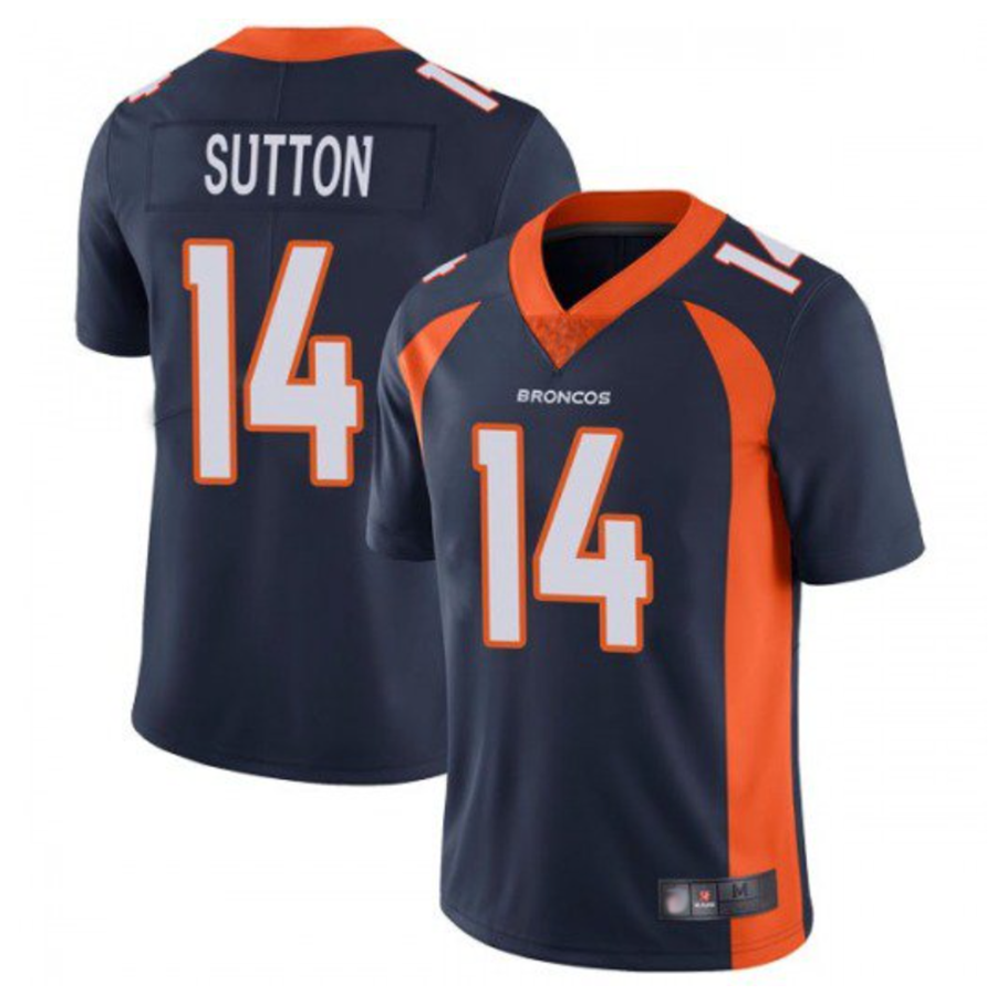 D.Broncos #14 Courtland Sutton Player Navy Home Replica Game Football Jerseys