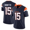 Custom #15 Navy DEN Football Shirt Top