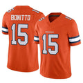 Custom #15 Orange DEN Football Shirt Top
