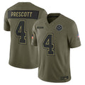 Custom #4 Olive DAL Football Shirt Top