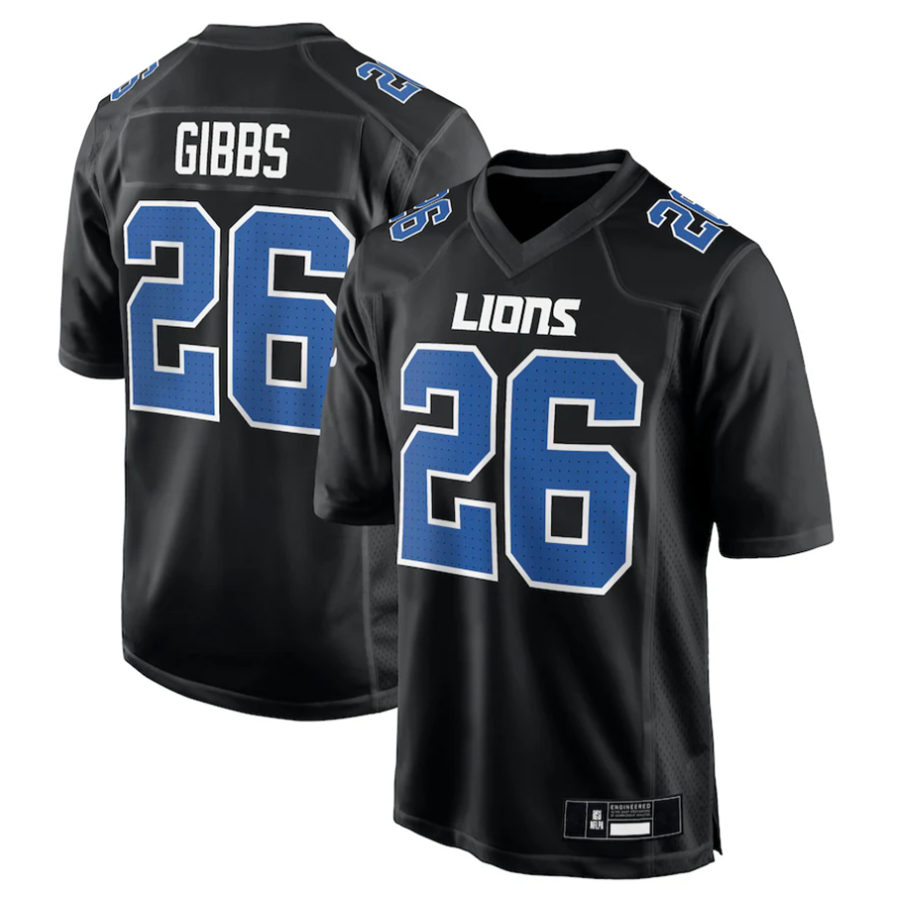 Custom #26 Black DET Football Shirt Top