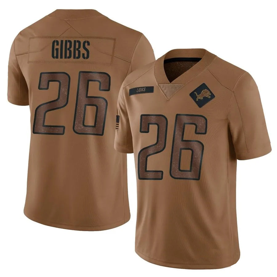 Custom #26 Brown DET Football Shirt Top