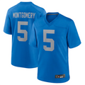 Custom #5 Blue DET Football Shirt Top