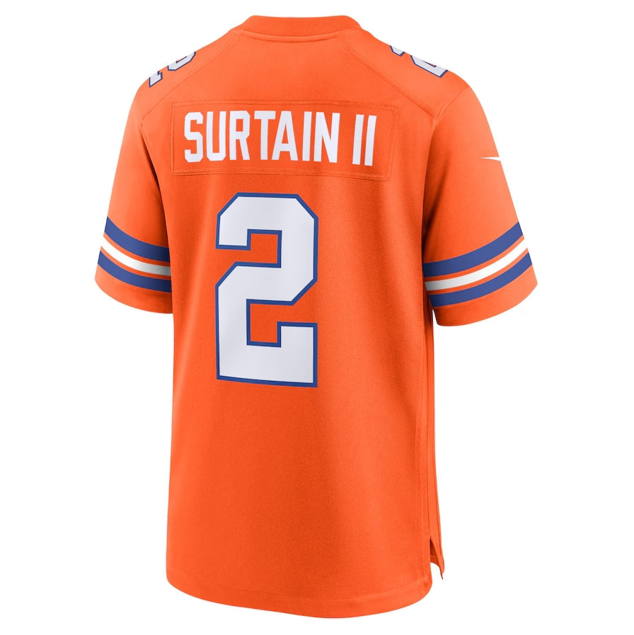 Custom #2 Orange DEN Football Shirt Top