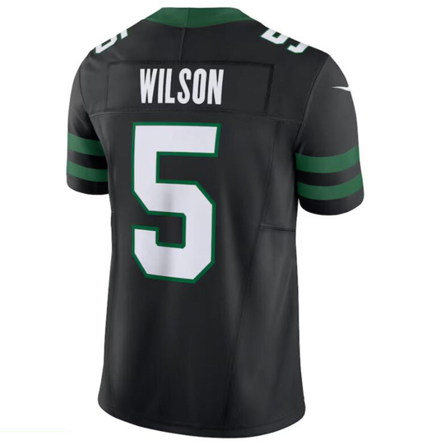 Custom #5 Black NYJ Football Shirt Top