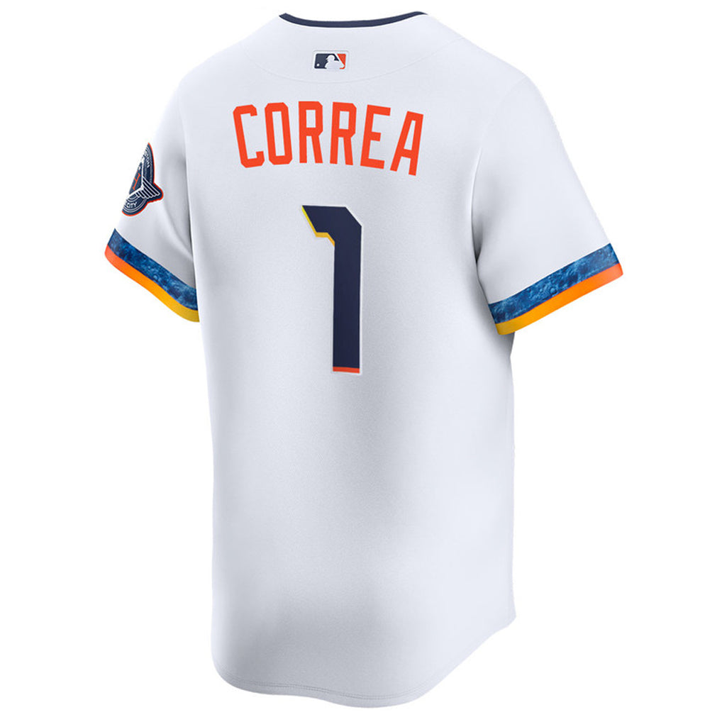 Custom #1 White City Connect HOU Baseball Shirt Top