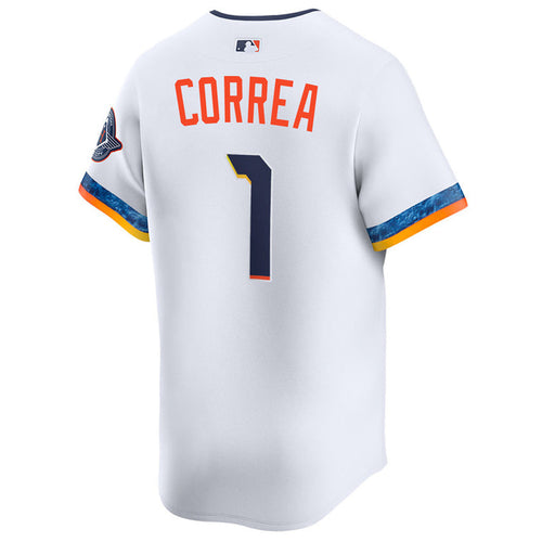 Custom #1 White City Connect HOU Baseball Shirt Top