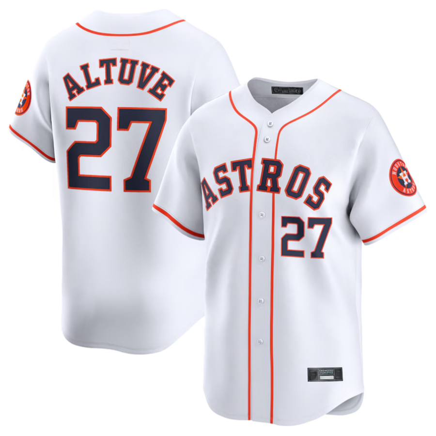 Custom #27 White HOU Baseball Shirt Top