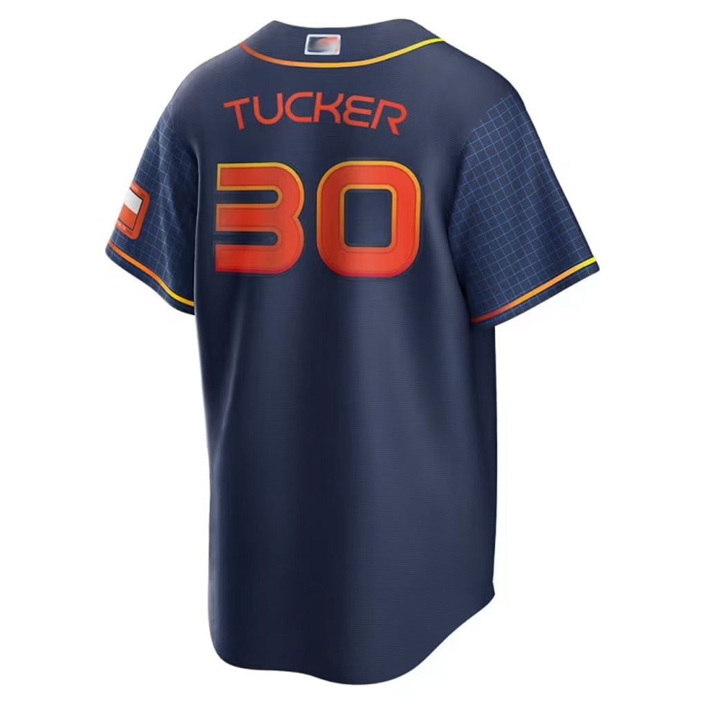 Custom #30 Navy City Connect HOU Baseball Shirt Top