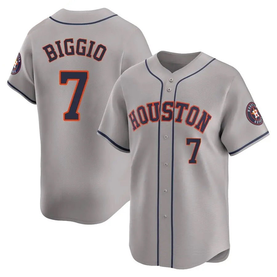 Custom #7 Gray HOU Baseball Shirt Top