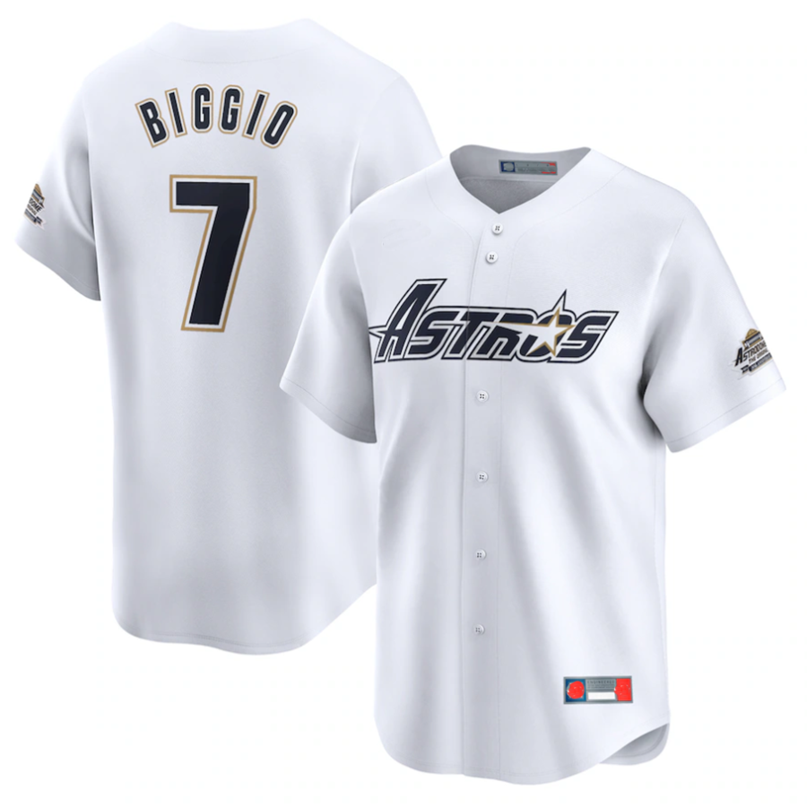 Custom #7 White Throwback HOU Baseball Shirt Top