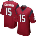 Custom #15 Red HOU Football Shirt Top