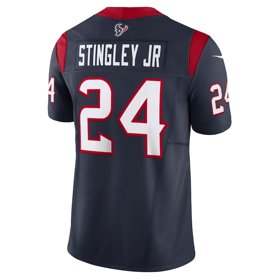Custom #24 Navy HOU Football Shirt Top