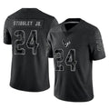 Custom #24 Black HOU Football Shirt Top
