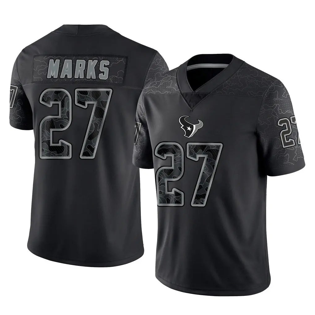 Custom #27 Black HOU Football Shirt Top
