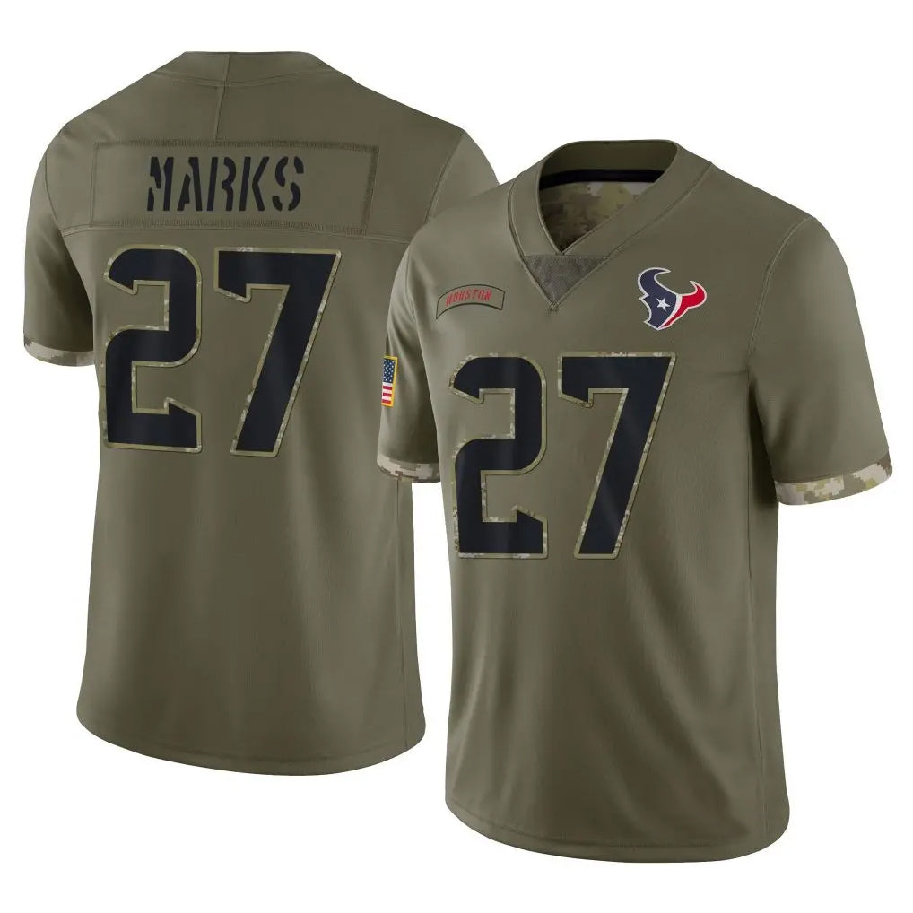 Custom #27 Olive HOU Football Shirt Top