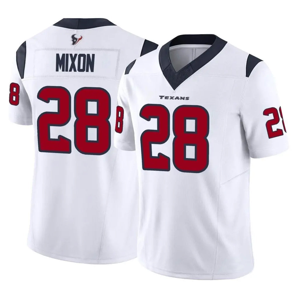 Custom #28 White HOU Football Shirt Top