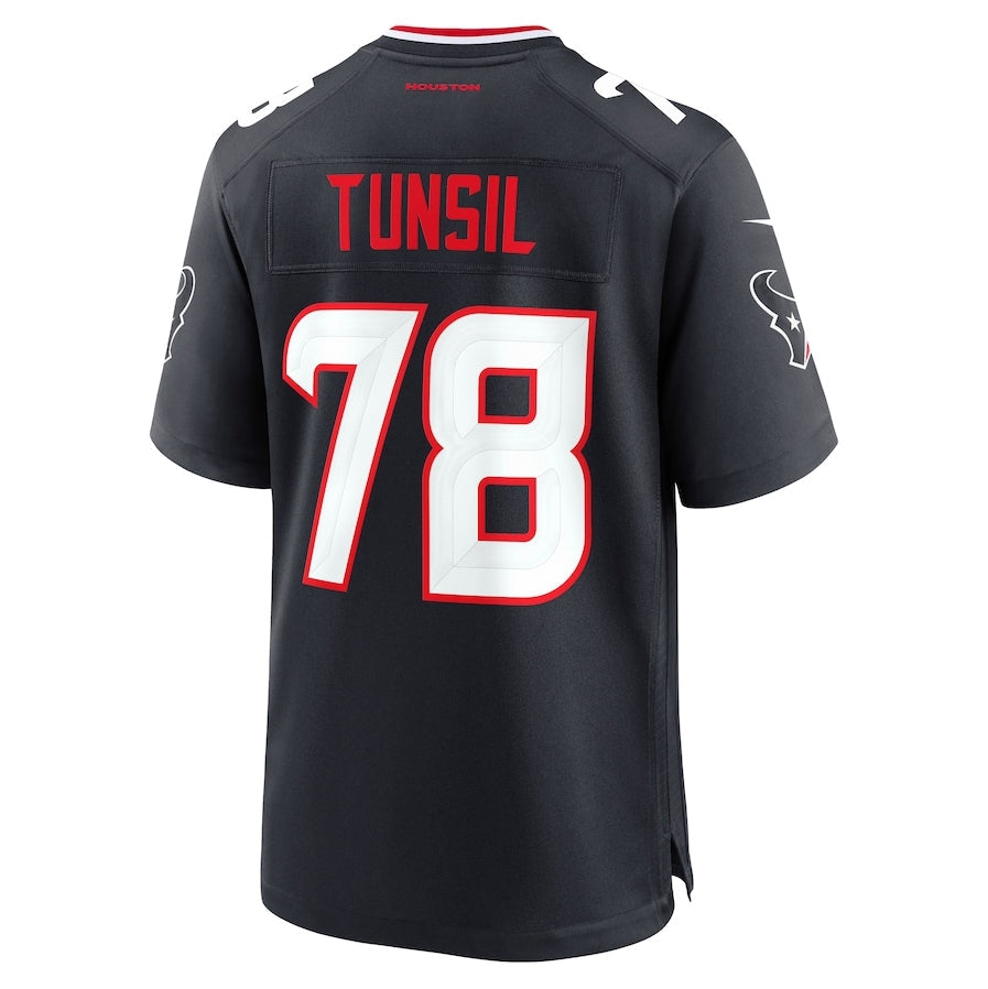 Custom #78 Navy HOU Football Shirt Top