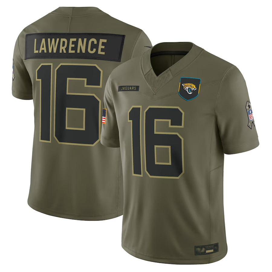 Custom #16 Olive JAX Football Shirt Top