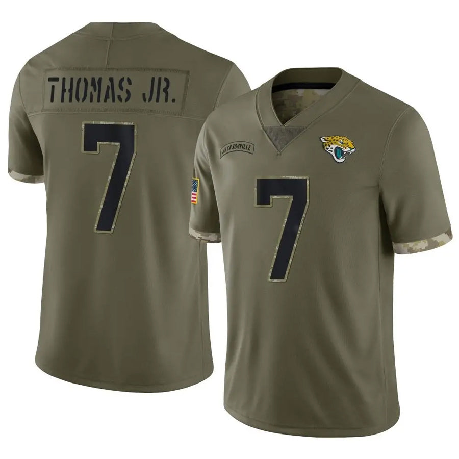 Custom #7 Olive JAX Football Shirt Top