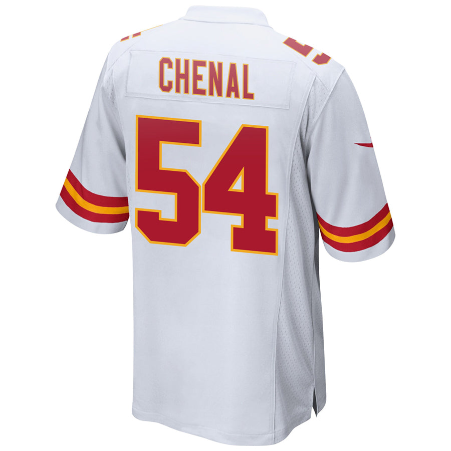 Custom #54 White KC Football Shirt Top