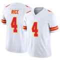 Custom #4 White KC Football Shirt Top