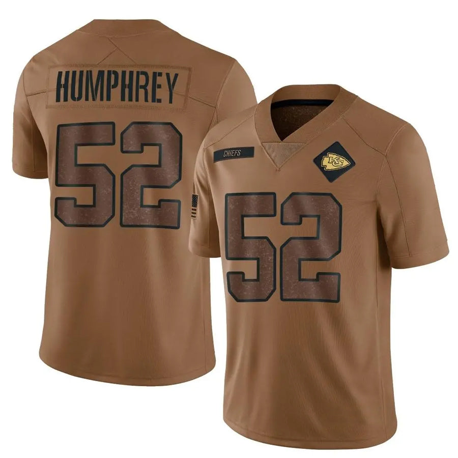 Custom #52 Brown KC Football Shirt Top