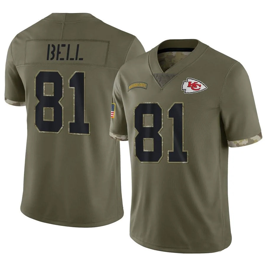 Custom #81 Olive KC Football Shirt Top