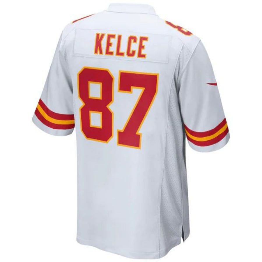 Custom #87 White KC Football Shirt Top