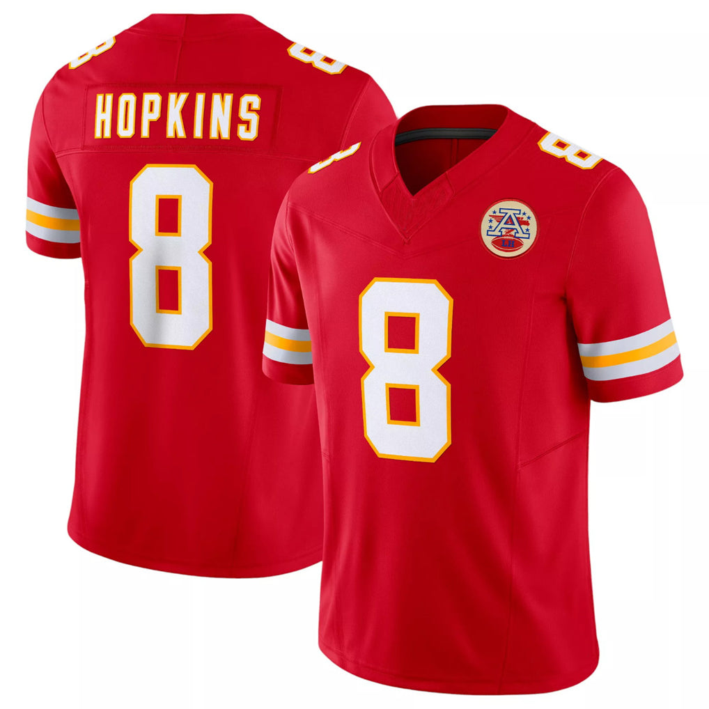 Custom #8 Red KC Football Shirt Top