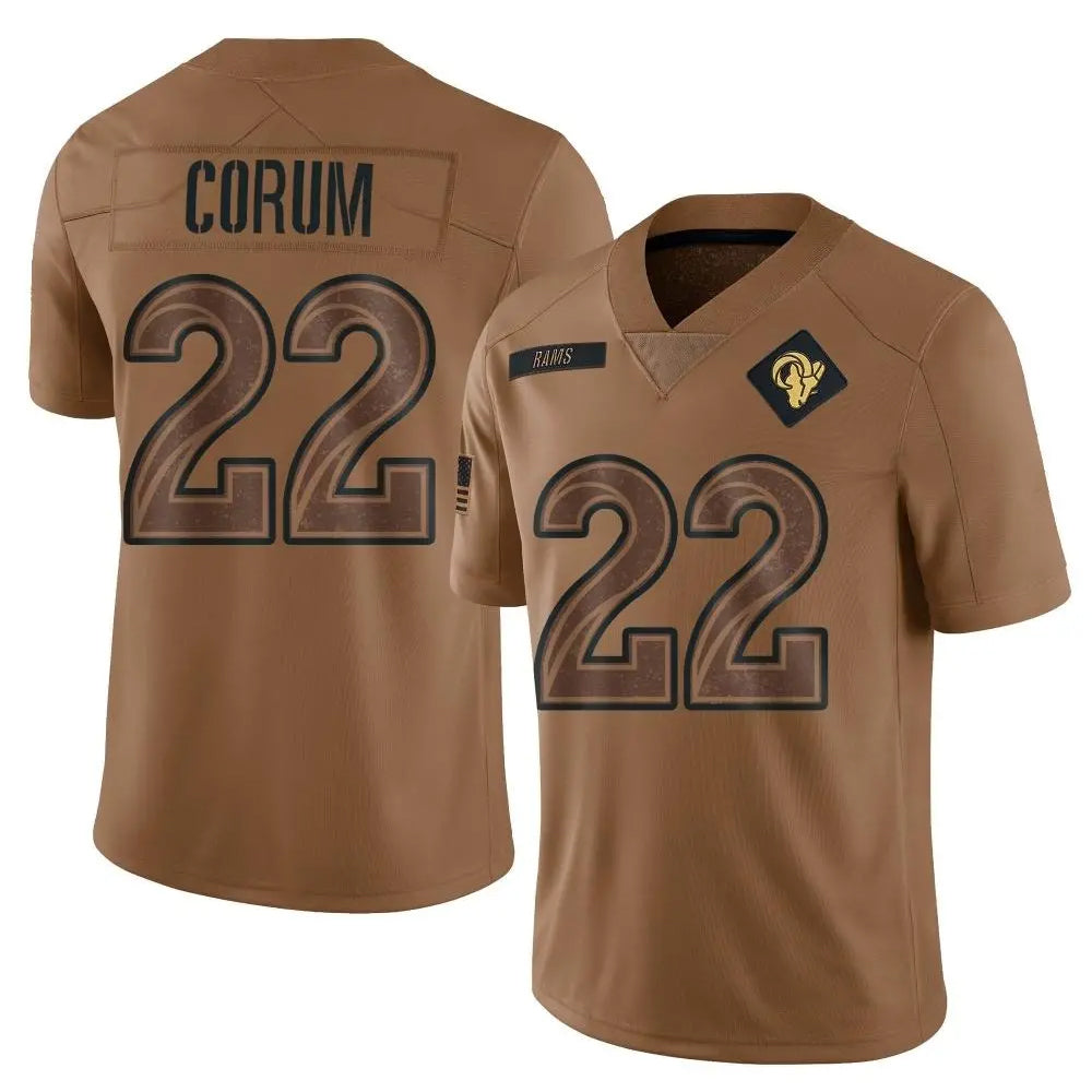 Custom #22 Brown LAR Football Shirt Top