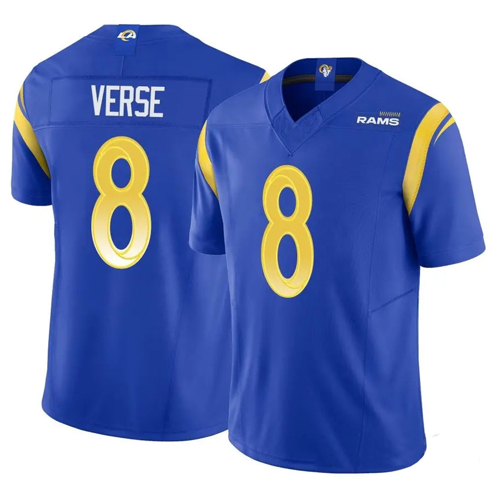 Custom #8 Royal LAR Football Shirt Top