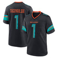 Custom #1 Blue MIA Football Shirt Top