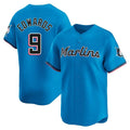 Custom #9 Blue City Connect MIA Baseball Shirt Top