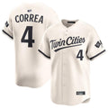 Custom #4 Cream MIN Baseball Shirt Top