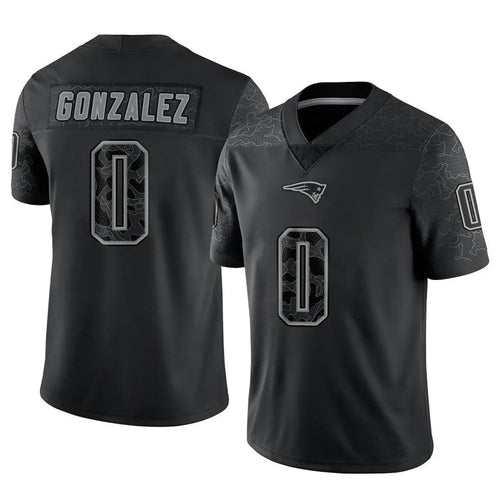 Custom #0 Black NE Football Shirt Top