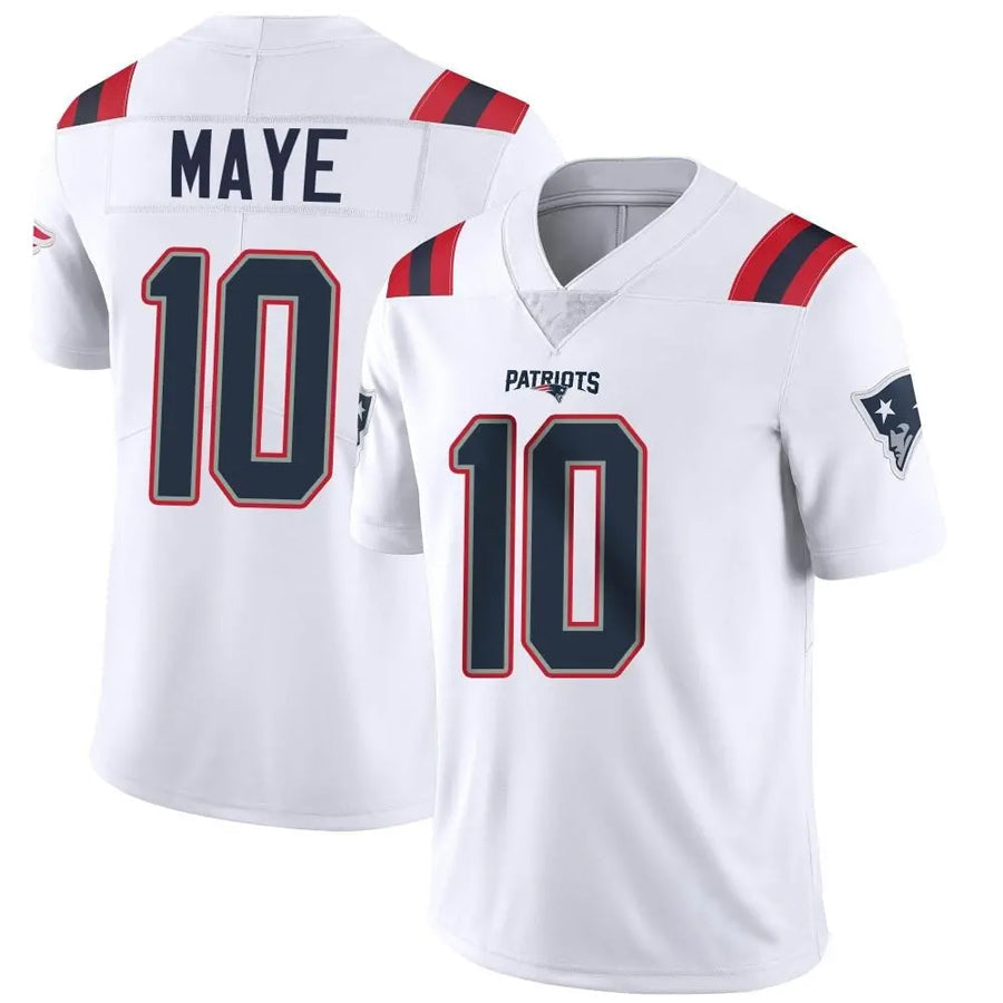 Custom #10 White NE Football Shirt Top