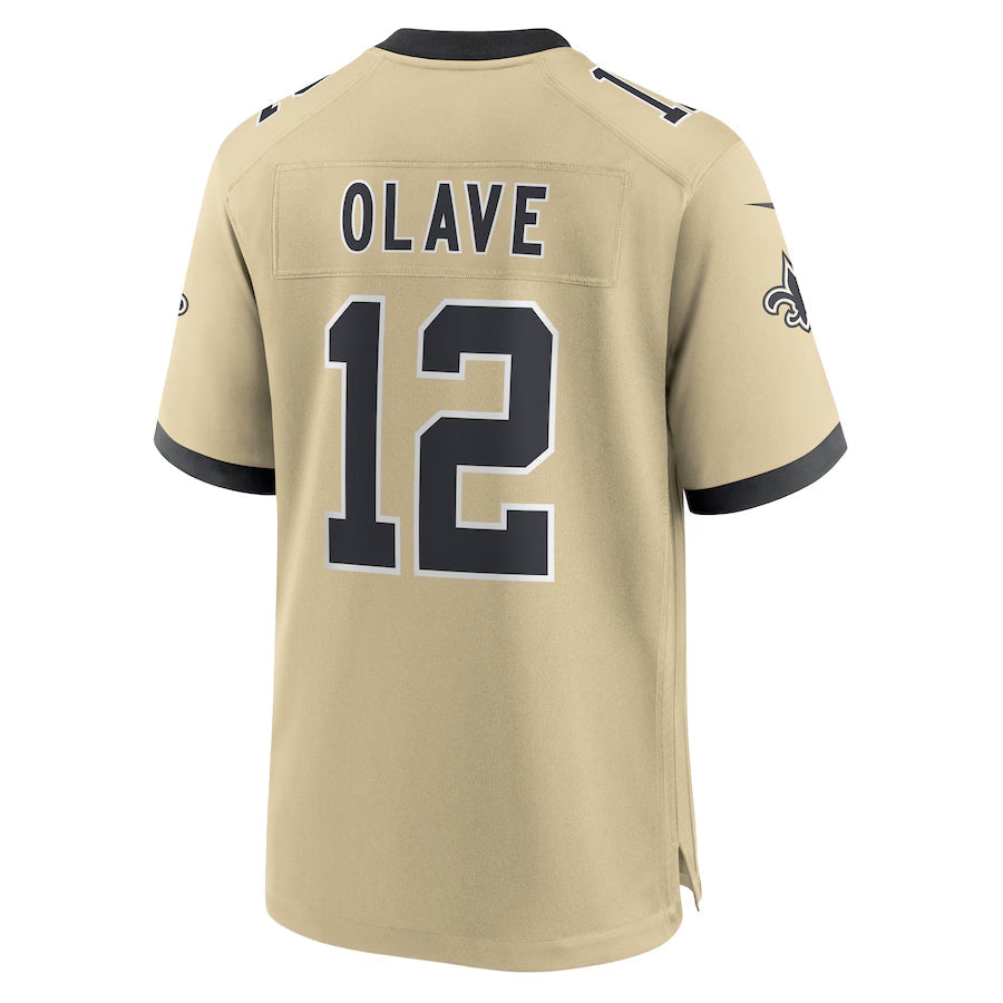 Custom #12 Gold NO Football Shirt Top