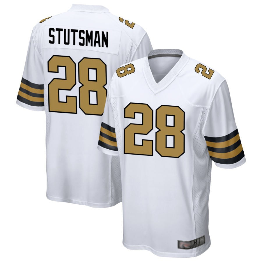 Custom #28 White NO Football Shirt Top