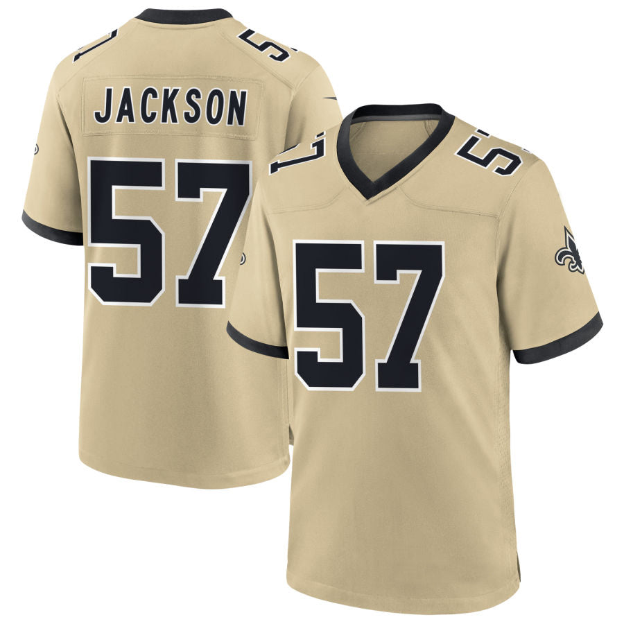 Custom #57 Gold NO Football Shirt Top