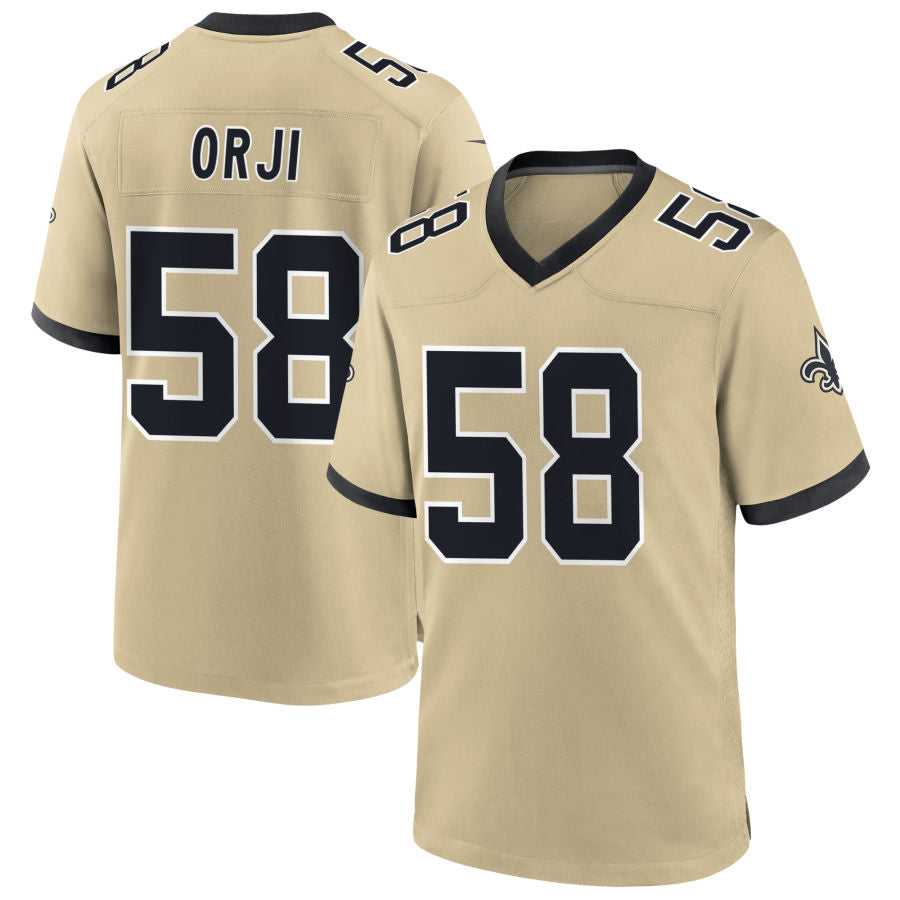 Custom #58 Gold NO Football Shirt Top